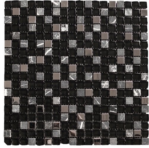 MOSAICO ENMALLADO 30X30 COSMOS NEGRO - COQ